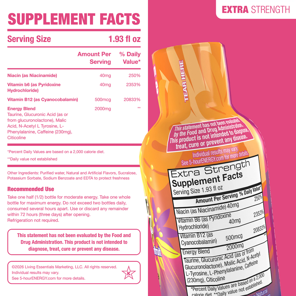 Hawaiian Breeze Flavor Extra Strength 5-hour ENERGY Shots