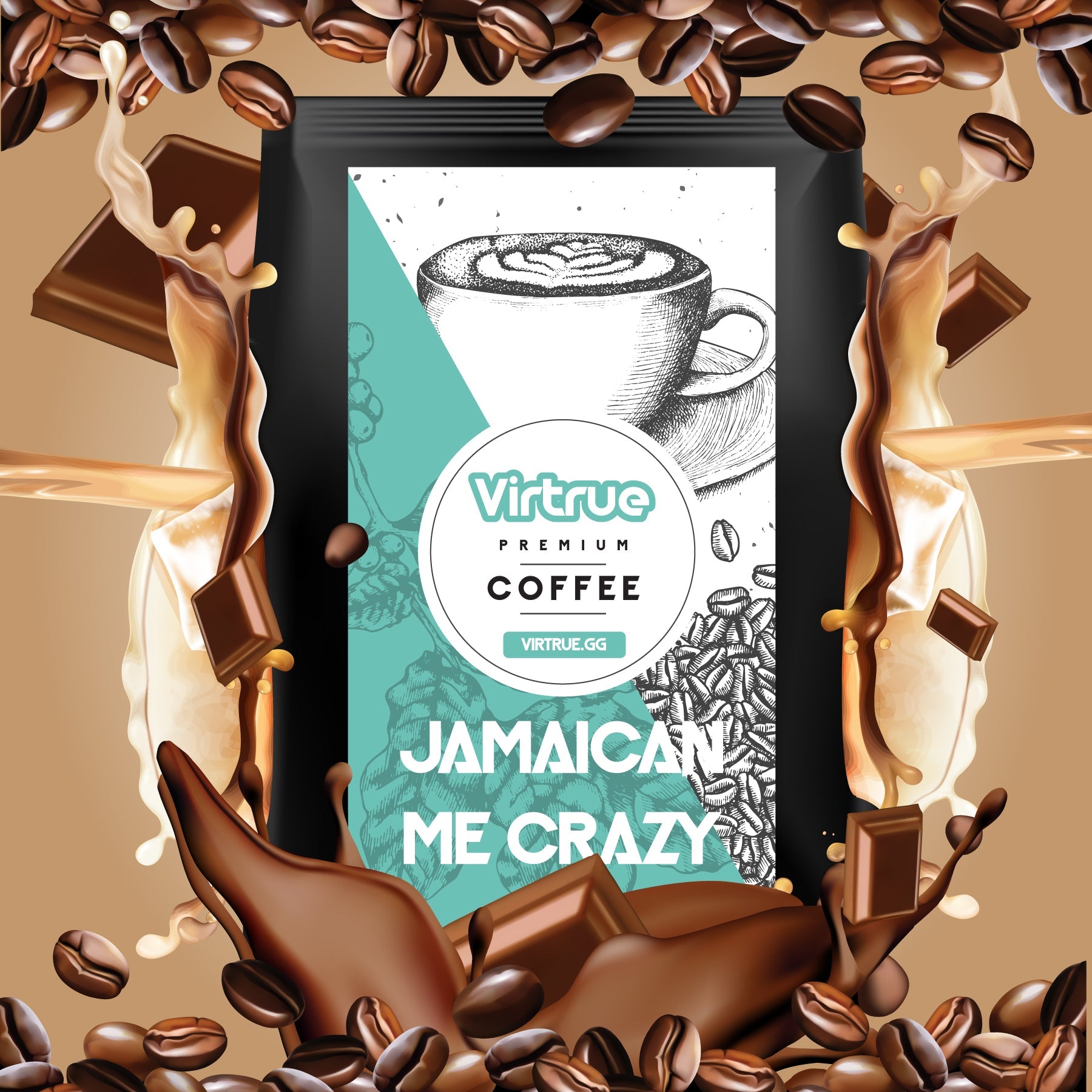 Caribbean Me Crazy (Chocolate & Kahlua) Flavored Coffee – 16oz | Virtrue Premium