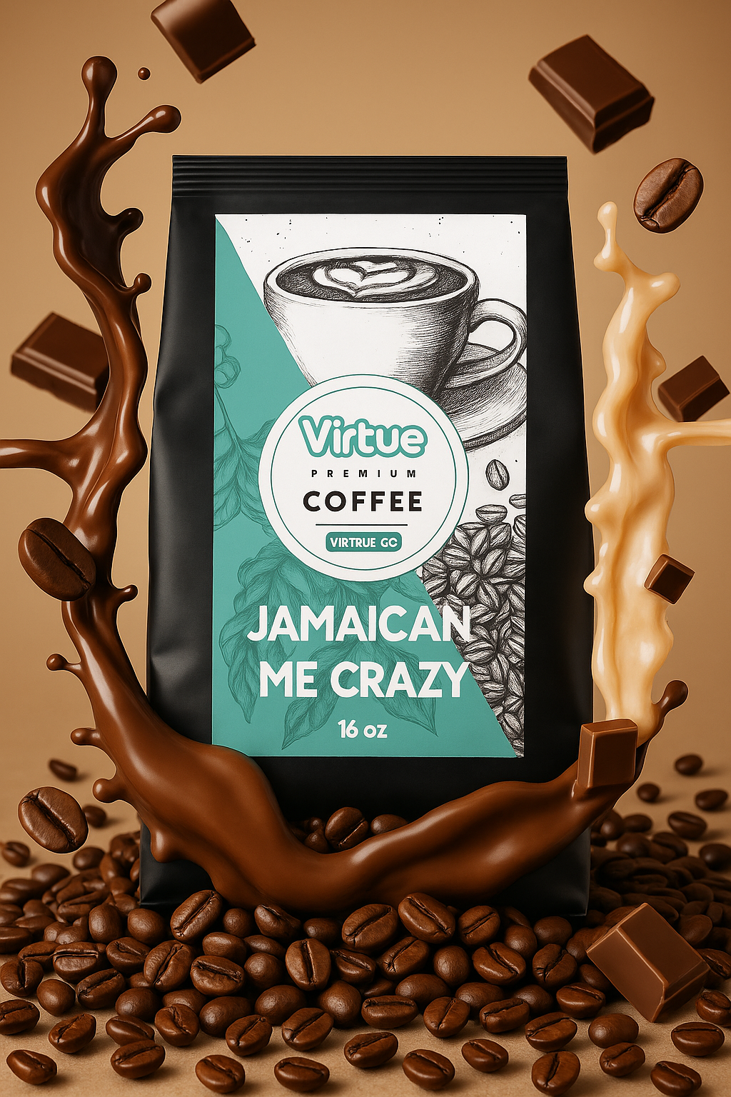 Caribbean Me Crazy (Chocolate & Kahlua) Flavored Coffee – 16oz | Virtrue Premium