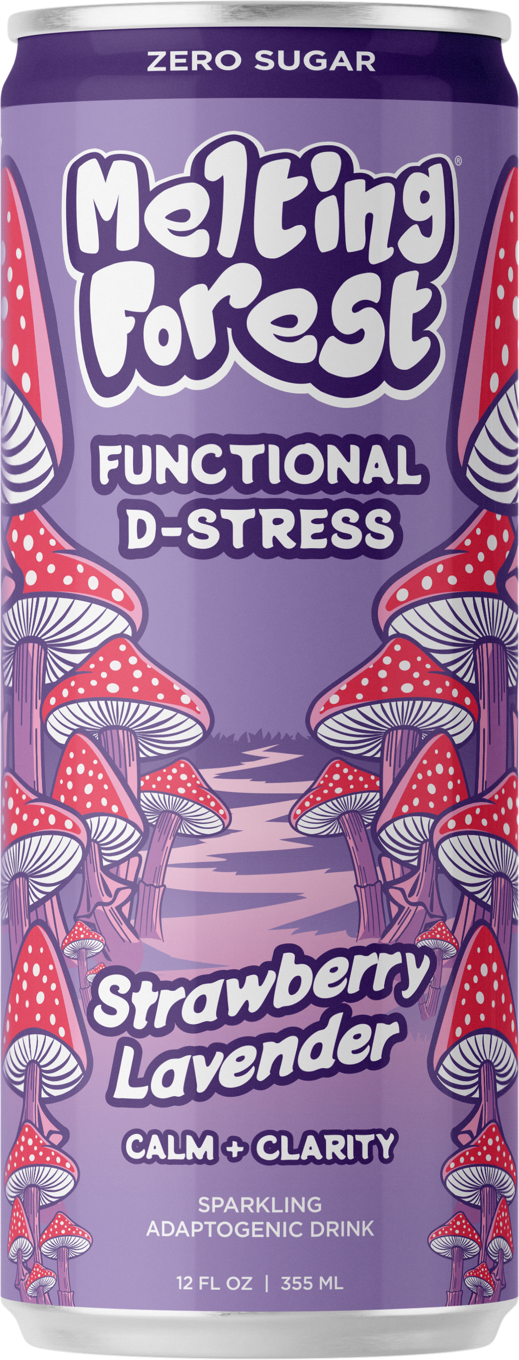 Mushroom D-Stress Drink 12 Pack - Strawberry Lavender