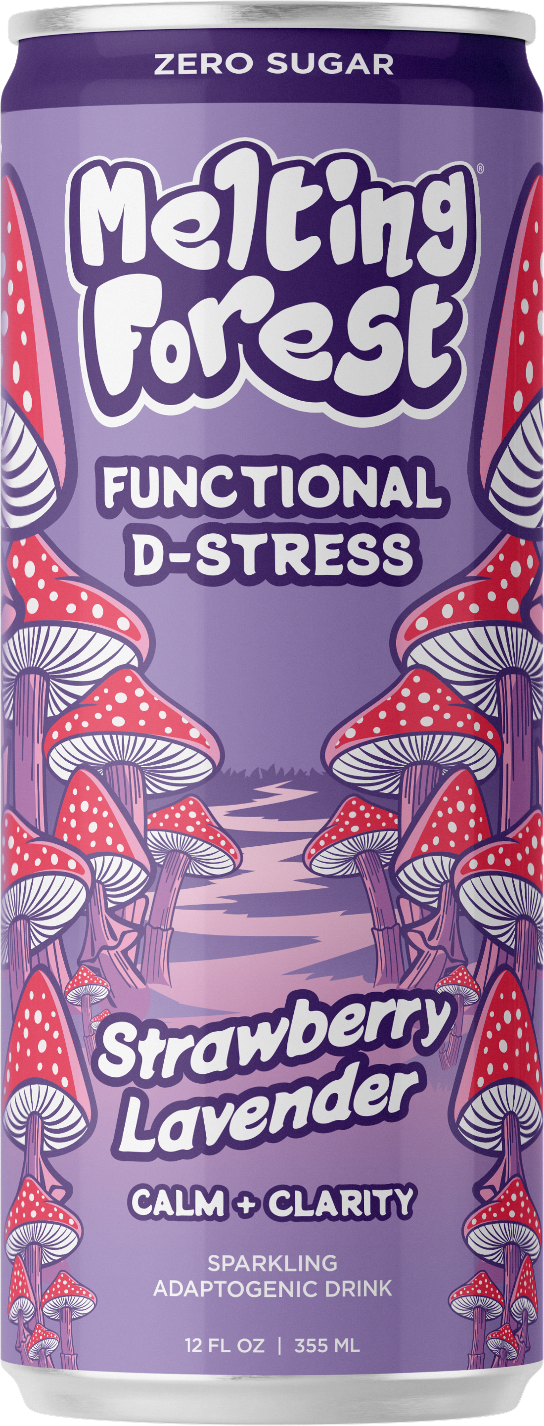 Mushroom D-Stress Drink 12 Pack - Strawberry Lavender