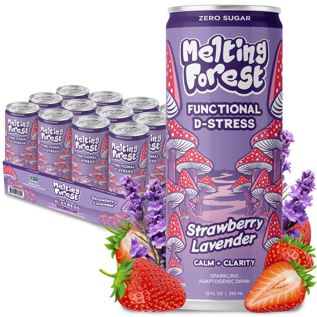 Mushroom D-Stress Drink 12 Pack - Strawberry Lavender