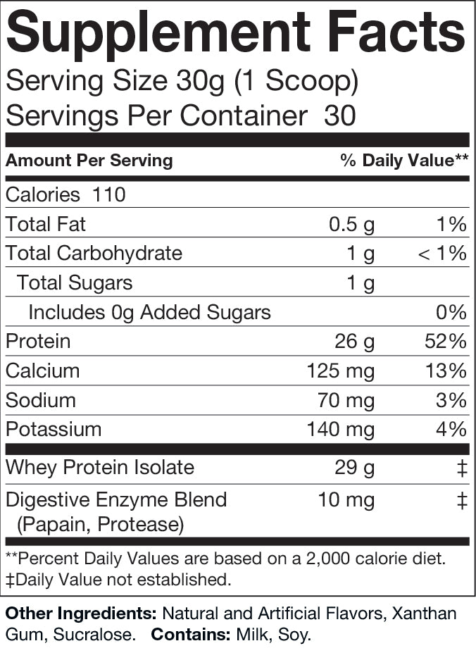 Vanilla Milkshake Protein Powder | 100% Whey Isolate, Gluten-Free, Made in USA
