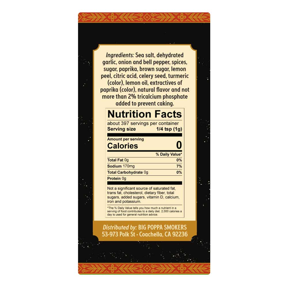 Big Poppa's Double Secret Steak Seasoning - 14oz