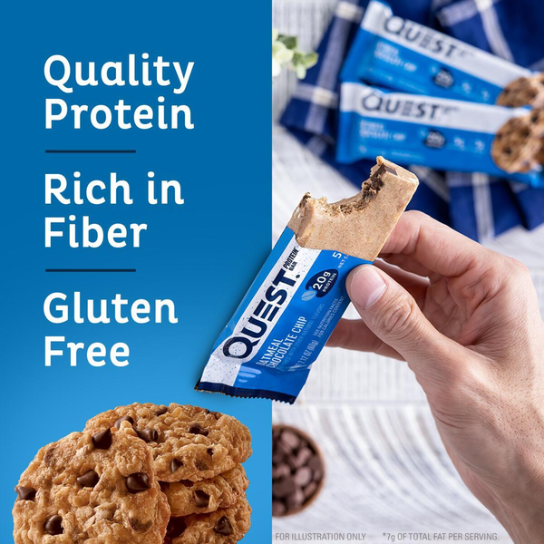 Quest Protein Bar, Oatmeal Chocolate Chip Flavor